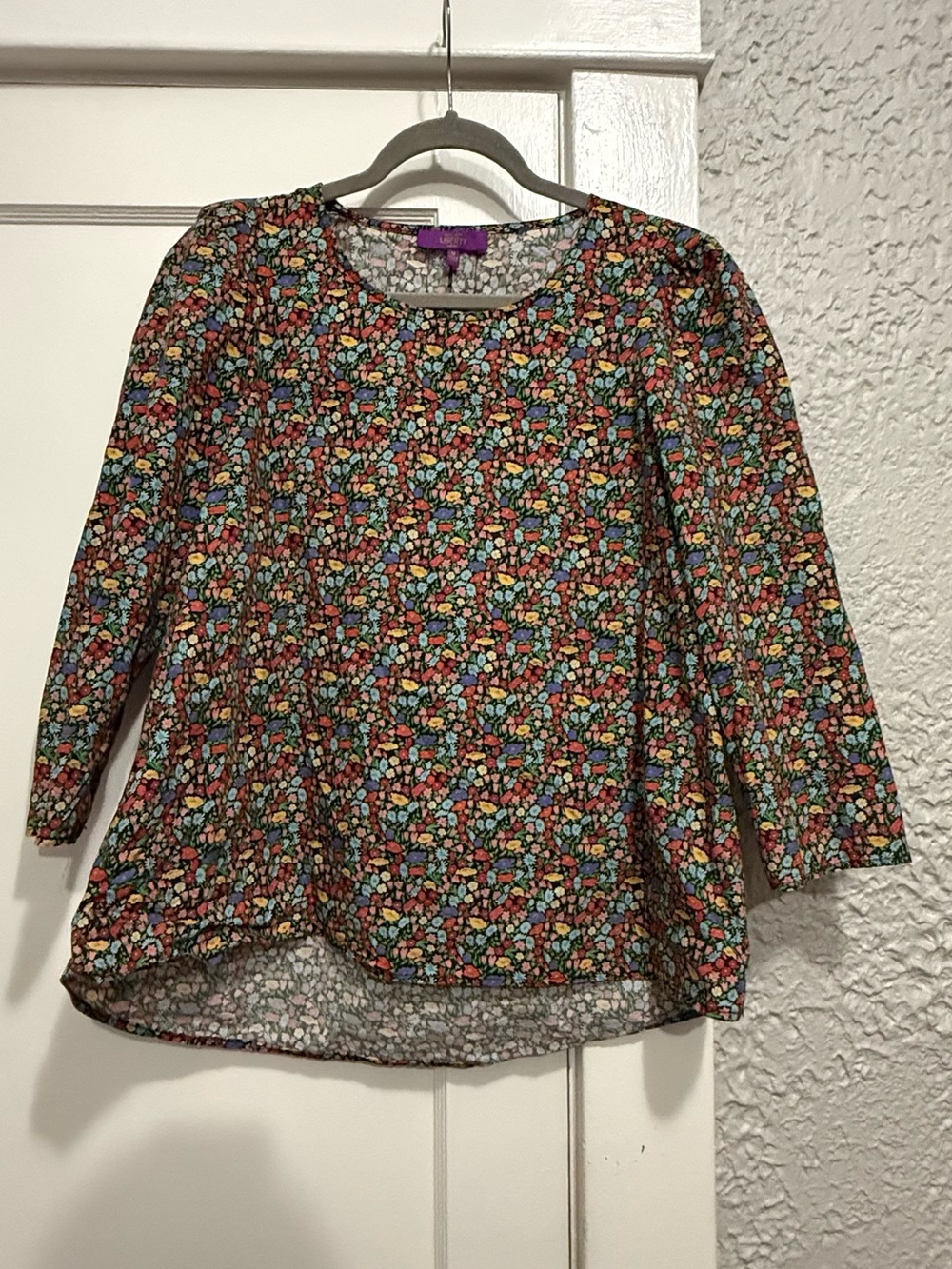 Liberty of London Multicolor Floral Scoop-Neck Blouse